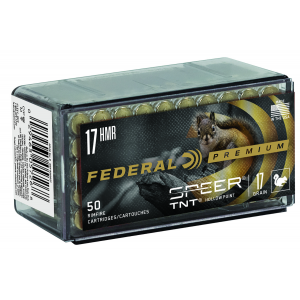 FEDERAL P770 Premium Varmint & Predator 17 Hmr 17 Gr Speer Tnt Jacketed Hollow Point 50 Per Box/ 60 Cs