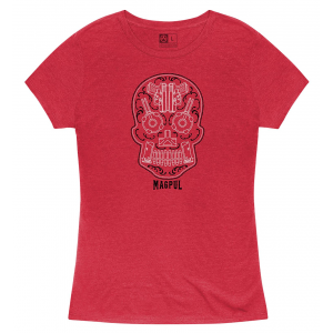 Magpul MAG1218612XL Sugar Skull Women's Red Heather Cotton/Polyester Short Sleeve XL