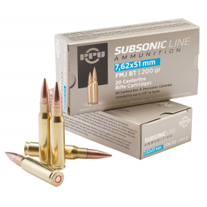 PPU Pps762 Subsonic 7.62x51mm Nato 200 Gr Full Metal Jacket Boat Tail 20 Per Box/ 10 Cs