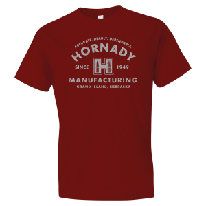 Hornady Gear 31422 Manufacturing MFG Cardinal, Cotton/Polyester/Rayon, Short Sleeve Semi-Fitted, Medium, Graphic Tee - Horizon