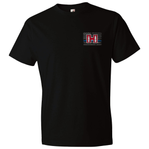 Hornady Gear 30763 POW Blue Line Black, Cotton Short Sleeve, Semi-Fitted Large, Graphic Tee - Hornady