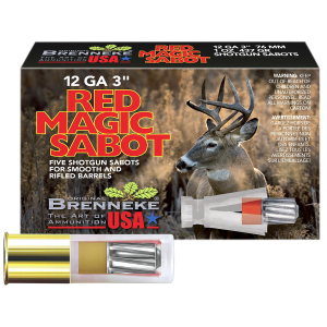 Brenneke SL123RMS Red Magic 12 Gauge 3 in 1 oz Sabot Slug Shot 5 Per Box/ 50 Cs