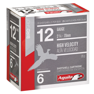 AGUILA 1chb1206 Birdshot High Velocity 12 Gauge 2.75 In 1 1/4 Oz 6 Shot 25 Per Box/ 10 Cs