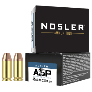 NOSLER 51277 Assured Stopping Power Handgun 45 Acp 230 Gr Jacket Hollow Point 20 Per Box/ 20 Cs