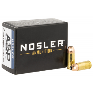 NOSLER 51285 Assured Stopping Power Handgun 9mm Luger 115 Gr Jacket Hollow Point 20 Per Box/ 20 Cs