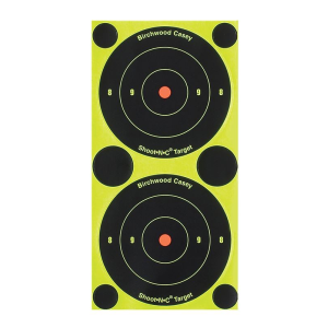 Birchwood Casey 34375 Shoot-N-C Reactive Target Self-Adhesive Paper Air/Rimfire Rifle Black/Yellow 3 in Bullseye Includes Pasters 240 Targets