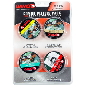 Gamo Combo Pack 632092954, Precision Pellets, .177 Pellets (Magnum, Master Point, Hunter, Match), Blister Card