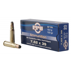 PPU Pp76239s Metric Rifle 7.62x39mm 123 Gr Soft Point Round Nose (sprn) 20 Per Box/ 50 Cs
