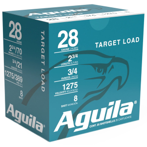 AGUILA 1chb2878 Target Load Competition 28gauge 2.75 In 3/4oz 8shot 25 Per Box/20 Case, Shotgun Shells