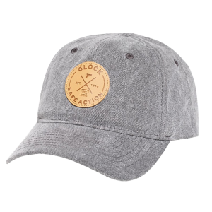 Glock AP95882 Safe Action Patch Hat\t Distressed Gray Denim\t Relaxed Fit w/Adjustable Metal Back\t Leather-Like Glock Patch