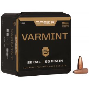 Speer 1047 Varmint 22 Cal .224 55 gr Jacketed Soft Point 100 Per Box/ 5 Case