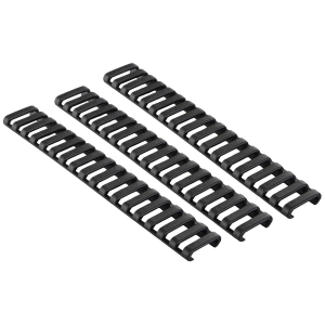 Ergo 4373BK Low-Pro Ladder Rail Covers Rifle 18 Slot Black Rubber 3 Pack