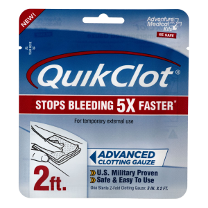 Adventure Medical Kits 50200025 QuikClot Stop Bleeding White Clotting Gauze