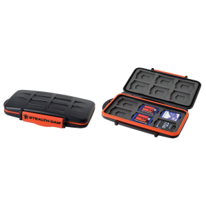 Stealth Cam STCMCSC Memory Card Storage Case Black/Red Black/Orange Polycarbonate Includes 12 Full Sized SD Cards