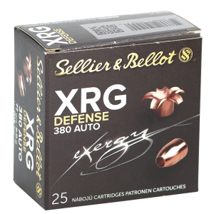 SELLIER & Bellot Sb380xa Xrg Defense 9mm Luger 380 Acp 77 Gr Solid Copper Hollow Point 25 Per Box/ 40 Case