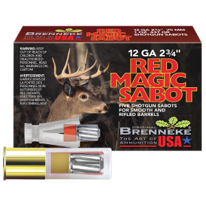 Brenneke SL122RMS Red Magic 12 Gauge 2.75 in 1 oz Sabot Slug Shot 5 Per Box/ 50 Cs