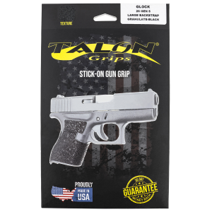 Talon Grips 378G Adhesive Grip Textured Black for Glock 26,27,28,33,39 Gen5 with Large Backstrap - Talon