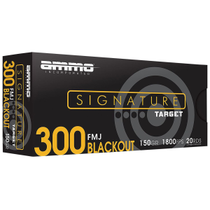 AMMO Inc 300b150fmja20 Signature 300blackout 150gr Full Metal Jacket 20 Per Box/25 Case Centerfire, Rifle Ammunition