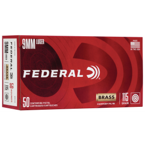 FEDERAL Wm5199 Champion Training 9mm Luger 115 Gr Full Metal Jacket 50 Per Box/ 20 Cs