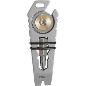 CRKT 9913 Pry Cutter Keychain Tool Silver Stainless Steel 2.61 in Long Features Bottle Opener/Cord Cutter//Hex Wrench & Bit
