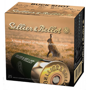 Sellier & Bellot SB12BSF Hunting 12 Gauge 2.75 in 12 Pellets 1 1/8 oz 1 Buck Shot 25 Bx/ 10 Case