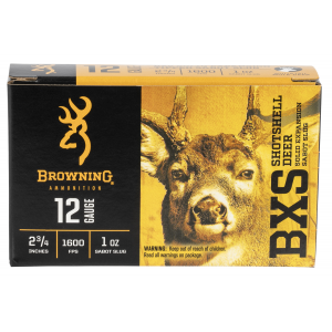 BROWNING Ammo B193111221 Bxs Shotshell Deer 12 Gauge 2.75 In 1 Oz Sabot Slug Shot 5 Per Box/ 20 Cs