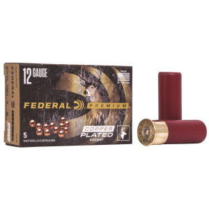 FEDERAL P1584b Premium Magnum 12gauge 3 In 41pellets 2oz 4buckshot 5 Per Box/50 Case, Shotgun Shells