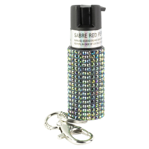 Sabre Jeweled, .54oz, Jeweled Black, Snap Clip Keychain, Twist Lock Safety KR-J-BK-02