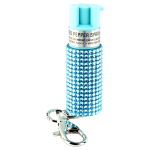Sabre Jeweled, .54oz, Jeweled Teal, Snap Clip Keychain, Twist Lock Safety KR-J-TL-02
