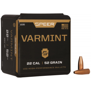 Speer 1035 Varmint 22 Cal .224 52 gr Hollow Point 100 Per Box/ 5 Case