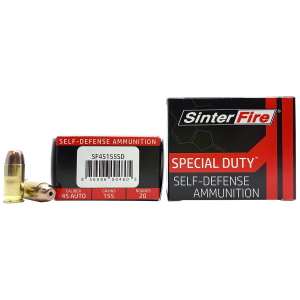 SINTERFIRE Inc Sf45155sd Special Duty (sd) 45 Acp 155 Gr Lead Free Frangible Hollow Point 20 Per Box/ 10 Case