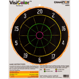 Champion Targets 45825 VisiColor Dartboard Hanging Paper Targets 11 in x 14 in 10 Pack