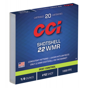 CCI 0025 Pest Control Shotshell 22 Wmr 52 Gr #12 Shot 20 Per Box/ 100 Cs