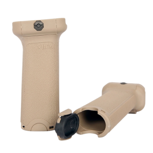 BCM BCMGunfighter Vertical Grip Made of Polymer With Flat Dark Earth Aggressive Textured Finish with Storage Compartment for Picatinny Rail - Bravo Company