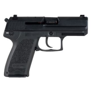 H&K 81000344 USP V1 Compact Frame 45 ACP 8+1, 3.78 in Black Polygonal, Rifled Barrel, Black Serrated Steel Slide, Black Polymer Frame, Black Polymer Grip, Night Sights, Bobbed Hammer, Pistol