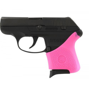 Hogue 18107 HandAll Hybrid Grip Sleeve made of Rubber with Textured Pink Finish for Ruger LCP