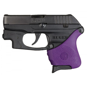 Hogue 18116 HandAll Hybrid Grip Sleeve made of Rubber with Textured Purple Finish for Ruger LCP with Crimson Trace
