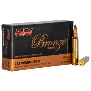 PMC 223sp Bronze 223rem 55gr Pointed Soft Point 20 Per Box/10 Case Centerfire, Rifle Ammunition