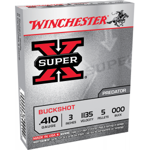 WINCHESTER Ammo Xb413 Super X 410 Gauge 3 In 5 Pellets 000 Buck Shot 5 Per Box/ 50 Case