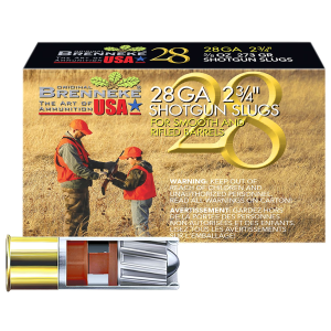Brenneke SL282BR Brenneke 28 28Gauge 2.75 in 5/8oz Slug Shot 5 Per Box/50 Case, Shotgun Shells - Brenneke