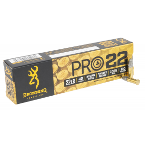 BROWNING Ammo B194122101 Pro22 22 Lr 40 Gr Lead Round Nose 100 Per Box/ 20 Cs
