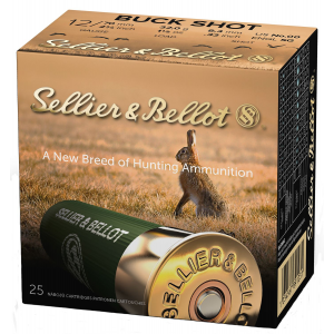 Sellier & Bellot SB12BSG Hunting 12 Gauge 2.75 in 9 Pellets 1 1/8 oz 00 Buck Shot 25 Bx/ 10 Case