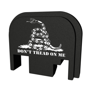Bastion Slide Back Plate, Don't Thread On Me, Black and White, Fits Glock BASGL-SLD-BW-75DTOM - Bastion
