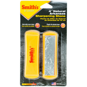 Smiths Products 50556 Arkansas Sharpening Stone Hand Held 4 in Ceramic Stone Sharpener Plastic Handle White/Yellow