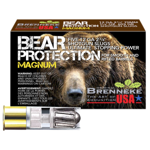 Brenneke SL122BPM Bear Protection 12Gauge 2.75 1 3/8oz Slug Shot 5 Per Box/50 Case, Shotshell Slug Loads - Brenneke