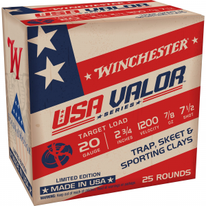 chester Ammunition USA VALOR 20 Gauge 2.75 In #7.5 Shot 25 Round Box USAV207 Ammo