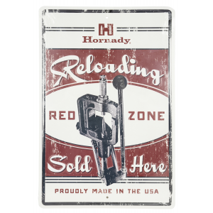 Hornady 99130 Reloading Red Zone Tin Sign Red White Black Tin 12 in x 18 in