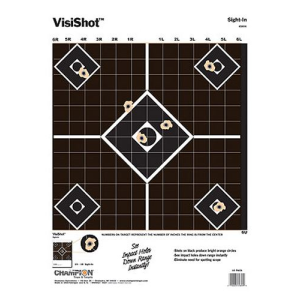 Champion Targets 45804 VisiShot 5-Diamond Paper Hanging Pistol/Rifle 13 in x 18 in Black/White 10 Pack