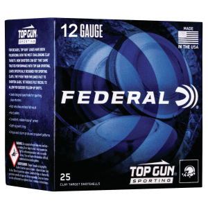 FEDERAL Tgsf12875 Top Gun 12 Gauge 2.75 In 1 Oz 7.5 Shot 25 Per Box/ 10 Cs