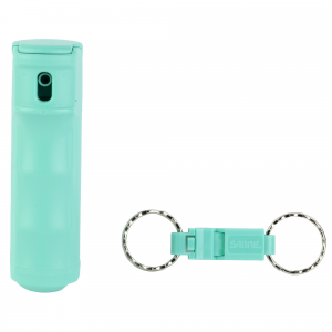 Sabre Pepper Gel with Quick Release Whistle Keychain F15-MUSG-W2, .54 Ounces, Mint, Matte Finish F15-MUSG-W2 - Sabre Defense